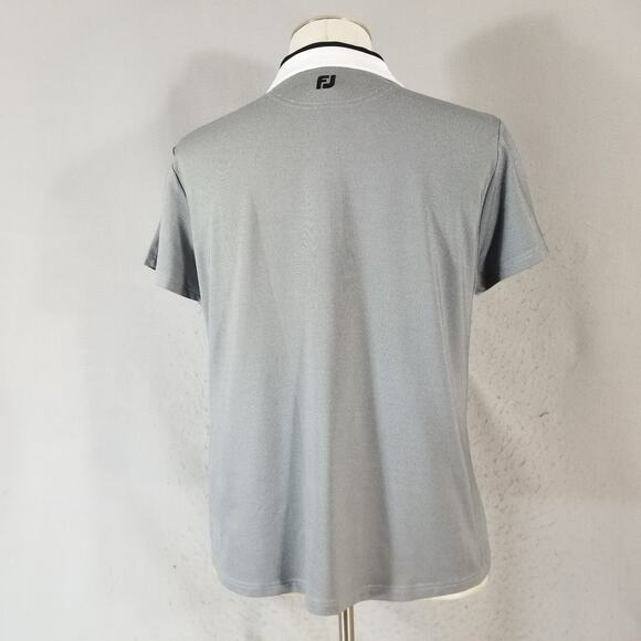 FootJoy Golf Polo Shirt XL Gray Stretch Bird Logo Performance Polyester Spandex - Picture 7 of 13